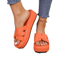 Nouvelles sandales compensées légères à semelle épaisse en PU pour femme, modèle été 2025, style européen et américain, bout ouvert, taille petite