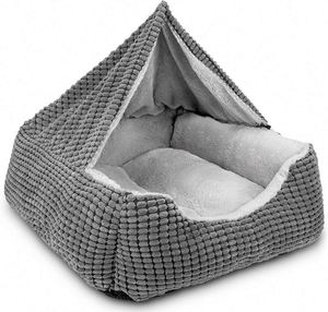 Muestras Gratis de Camas para Perros Grandes, Medianos y Pequeños, Cama Rectangular Tipo Cueva con Manta con Capucha para Cachorros, Cama Ortopédica de Lujo Anti-Ansiedad para Gatos - Product Image 1