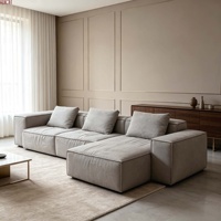 Canapé modulaire d'angle en tissu de style minimaliste nordique moderne pour appartement, salon, hôtel, hall d'entrée