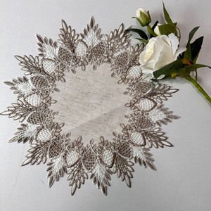 Nuovo Tappetino da Tavolo in <span class=keywords><strong>Pizzo</strong></span> Stile Europeo <span class=keywords><strong>e</strong></span> <span class=keywords><strong>Tovaglia</strong></span> Rotonda in Tessuto Imitazione <span class=keywords><strong>Lino</strong></span> per Casa, Direttamente dal Produttore - Product Image 1