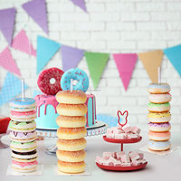 HoFong Acrylique Transparent Donut Tour Stand Étagère De Rangement Anniversaire Baby Shower Noël Polyvalent Présentoir Bagels Donuts