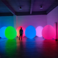 Œuf gonflable LED RGB à couleurs changeantes, sphère lumineuse colorée, accessoire œuf de Pâques pour événements festifs/décoration de fête/marché nocturne
