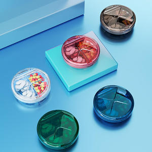 पोर्टेबल मिनी गोली बॉक्स बहु-रंग छोटे आयताकार प्लास्टिक आयोजक तीन भोजन के लिए दिन एल्यूमीनियम दवा अनुस्मारक भोजन के लिए - Product Image 2