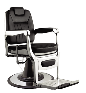 Silla de Barbero Profesional 2026, Totalmente Negra, de Cuero Sintético, Duradera, Reclinable, con Base Moderna, Estilo Takara Belmont - Product Image 3