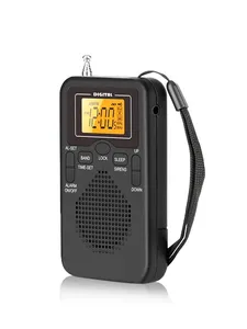 W206 Portable AM/FM 2-Band Digital Radio 1800mAh LCD Display Alarm Clock Headphone Jack - Product Image 2