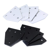 Support triangulaire à soufflet de 5 mm avec revêtement en poudre, angle de fixation métallique réglable à 5 trous pour connecteur de support industriel pour profilé en U