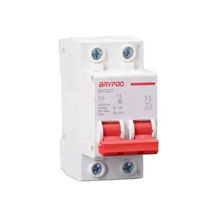 C6 6A 2P 3000A automatic safety electrical protection 230/400V smart mcb AC miniature circuit breaker