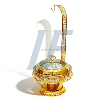 Plat de service de luxe en acier inoxydable doré 8L avec couvercle suspendu, chauffe-plats pour buffet, équipement de restauration pour hôtels et mariages