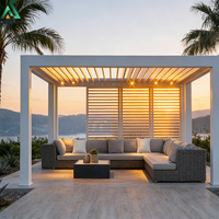 Pergola bioclimatique ANCSEM 3x4m de taille standard, poutre et lames de 175 mm, gazebo extérieur en aluminium économique avec lames orientables