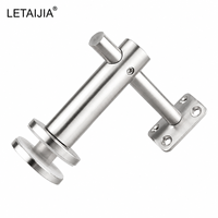 Support de main courante en verre courbé avec disques de serrage ronds et plaque à quatre trous pour la fixation de balustrade d'escalier
