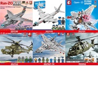 Senbao Aviation Cultural Creation Q-version Puissant bombardier J-20 Mini blocs de construction militaires en plastique Boîte colorée