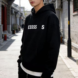 Felpa con Cappuccio ESSEN TIALS Unisex, Stile Pullover con Logo Ricamato e Motivo Stampato, T-Shirt con Logo - Product Image 1