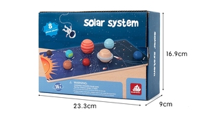 Cadeau de jeu sensoriel imaginatif sur le thème de l'espace pour enfants, jeu de blocs de planètes mobiles, modèle de puzzle en bois du système solaire - Product Image 6