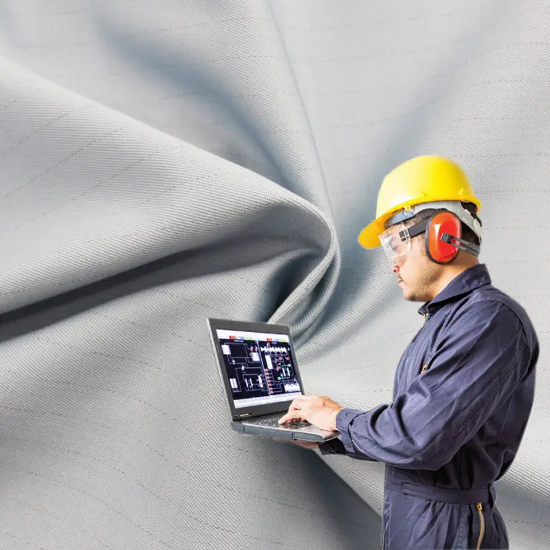 Dệt may Twill polyester bông trạm xăng đồng phục công nghiệp bảo hộ lao động ESD chống tĩnh vải nhà sản xuất bán buôn Nhà cung cấp
