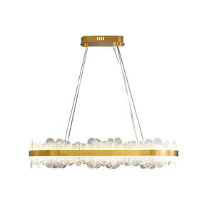 Vente en gros Lustre en cristal classique européen simple Suspension ronde en verre pour table à manger - Product Image 5