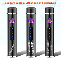 Dericsson Mini USB Allume-cigare électronique Double arc pour homme et femme Logo personnalisé Support torche en métal