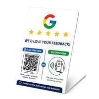 Support NFC Google Review en PVC pour table, affichage QR Code, signalisation pour les commentaires clients, étanche, facile à installer pour les restaurants et le commerce de détail