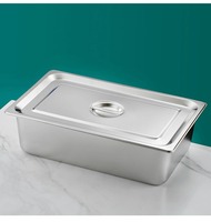 Couvercle de bac Gastronorm rectangulaire portable en acier inoxydable 201 (1/6, 1/9) – Écologique et commercial