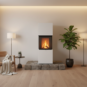 Poêle à <span class=keywords><strong>bois</strong></span> autonome à économie d'énergie, coque en acier massif, combustion optimisée, flamme réelle, poêle domestique paysager - Product Image 3