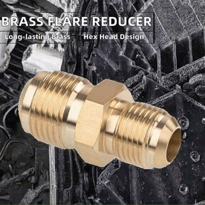 Raccord de réduction à filetage externe UNF en laiton moulé pour tuyaux de climatisation en cuivre 1/4 SAE à 3/8 SAE - Product Image 2