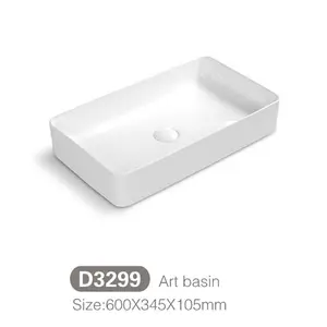 Chinese supplier rectangular hotel bathroom wash basin ceramic wash basin