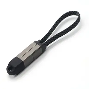 Chaveiro 4 em 1 PD de carregamento rápido de transferência de dados USB A Tipo C 60 W L 27 W cabo de dados produtos para presente