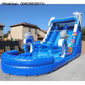 Patio trasero comercial 18 pies palmera salto gorila mármol Coco Tropical tobogán acuático inflable con piscina - Product Image 4