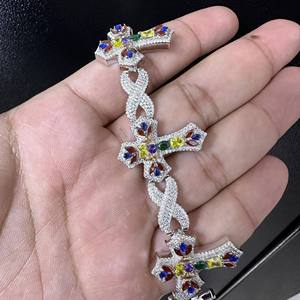 Luxury 925 Sterling Silver VVS Moissanite Cuban <b>Chain</b> Bracelet <b>Iced</b> <b>Out</b> Fashion Jewelry Accessory for Men and Women - Product Image 1