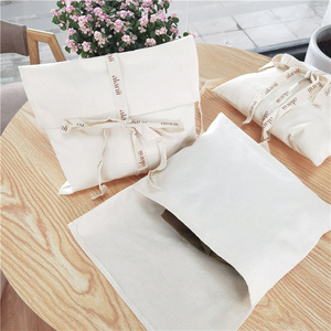 CH Custom Logo Muslin Cotton <b>Envelope</b> Pouch T-shirt Hoodies Clothes Packing Natural Cotton Flap Dust Bag Luxury Bags for Handbag - Product Image 2