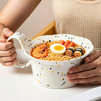 Grandes tasses à motif encre, bols à flocons d'avoine en céramique, bols à ramen, bols à dessert, mugs de grande capacité pour couples, bols en céramique créatifs