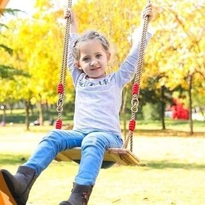 Wooden Swing Solid Wood Seat 1 Person 330 Pounds Max Load Indoor Outdoor Use - Product Image 3