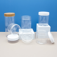 Pot en plastique biodégradable 100ml 120ml 200ml 250ml 500ml, pot en PET transparent à large ouverture, pot en plastique pour bonbons avec couvercles en plastique