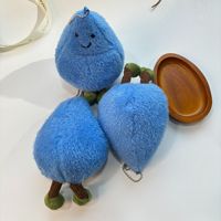Porte-clés en peluche en coton bleu motif goutte de pluie, pendentif mignon, poupée en peluche souriante, douce et confortable, cadeau d'anniversaire pour filles