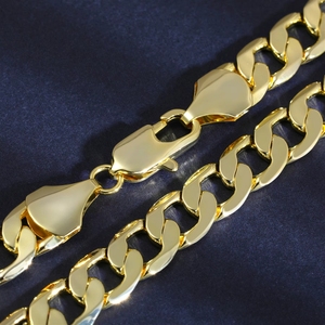 สร้อยคอทองเหลืองชุบทอง 14K/18K แบบฟิกาโร่ สไตล์ฮิปฮอป สำหรับผู้ชายและผู้หญิง - Product Image 2