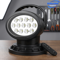 Nouveau projecteur LED personnalisé 50W IP66 étanche avec télécommande sans fil, stroboscope rotatif à 360° et base magnétique puissante pour