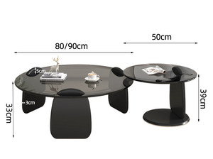 Table basse NKAHS en verre trempé durable avec cadre en bois, design moderne, écologique, portable et facile à nettoyer pour le salon - Product Image 6