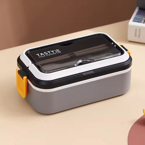 1L Rectangle Portable Leak Proof Heatable <b>Stackable</b> Single Tier Stainless Steel Children's <b>Lunch</b> <b>Box</b> with Freshness Preservation - Product Image 2