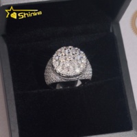 Bague pour homme en argent 925 avec moissanite VVS, testée au diamant, style Iced Out, best-seller, expédition depuis les États-Unis