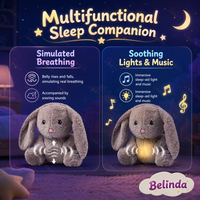 Jouets en peluche Lapin Belinda qui simulent le ronflement, jouets de sommeil pour bébés, animaux en peluche réconfortants pour enfants