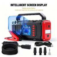 Démarreur de voiture robuste 16000mAh 2000A 12V 24V avec pompe à air, gonfleur de pneus et batterie externe
