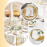 Offre Spéciale Assiettes de Présentation Rondes Dorées en PP 13 Pouces Réutilisables pour Mariages, Événements et Fêtes