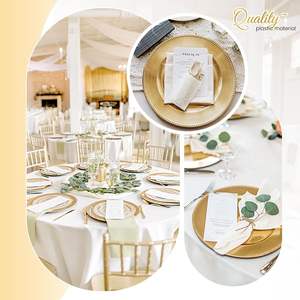 Éxito <span class=keywords><strong>de</strong></span> Ventas: Platos <span class=keywords><strong>de</strong></span> Presentación Dorados <span class=keywords><strong>de</strong></span> 13 Pulgadas <span class=keywords><strong>de</strong></span> Plástico PP Reutilizables para Decoración <span class=keywords><strong>de</strong></span> Mesas en Bodas, Eventos <span class=keywords><strong>y</strong></span> Fiestas - Product Image 6