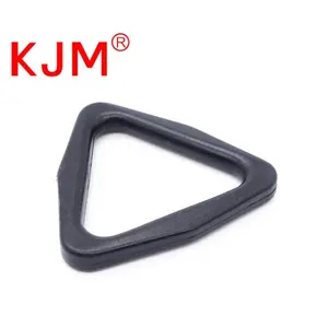 Pet Collar Hardware Black Plastic Slide Curved Buckle triangle Plastic D Ring