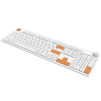 Clavier de bureau 104 touches pleine grandeur 2.4G BT sans fil filaire 3 modes commutateur à ciseaux clavier d'ordinateur Super mince avec écran LED