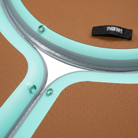 Île flottante gonflable en PVC avec ponton et plateforme lounge aquatique, dotée d'un tapis de pont en EVA imitation teck, pour fêtes sur lac ou océan