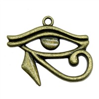 Pendentif Œil d'Horus 33x27mm en alliage d'argent antique pour la fabrication d'amulettes de protection