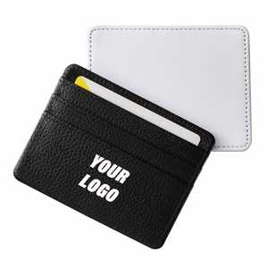 PU Leather Name <b>Slim</b> <b>Card</b> <b>Holder</b> for Unisex Custom logo Luxury Business Credit <b>Card</b> case Wallet - Product Image 2