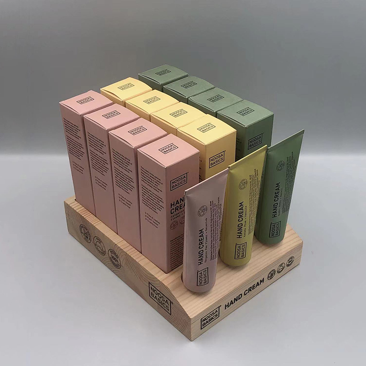 Apache Modern Wood Hand Cream Display Stand with Customizable Size & Color for Cosmetic Stores — view 4