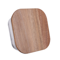 Ensemble de contenants en verre pour cuisine empilables, neufs, 700 ml, avec couvercle en bois d'acacia compatible micro-ondes