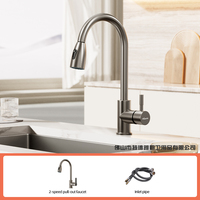Robinet de cuisine moderne en acier inoxydable 304, anti-éclaboussures, avec douchette extractible et mélangeur flexible pour évier de cuisine